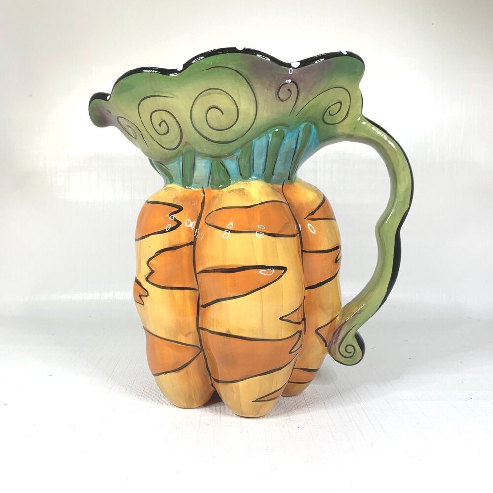Carrot Pitcher Heather Goldminc Blue Sky Ceramic Statement Artsy Funky